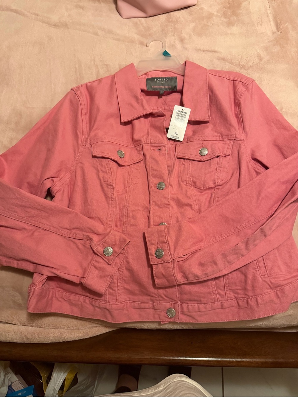 torrid Pink Cotton Trucker Jacket